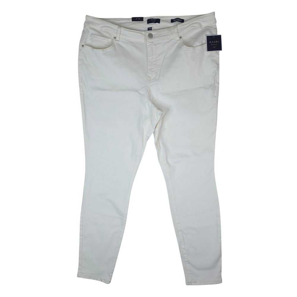 Kaari Blue Skinny Jeans Women 16W Ivory Curvy Fit Stretch Denim New